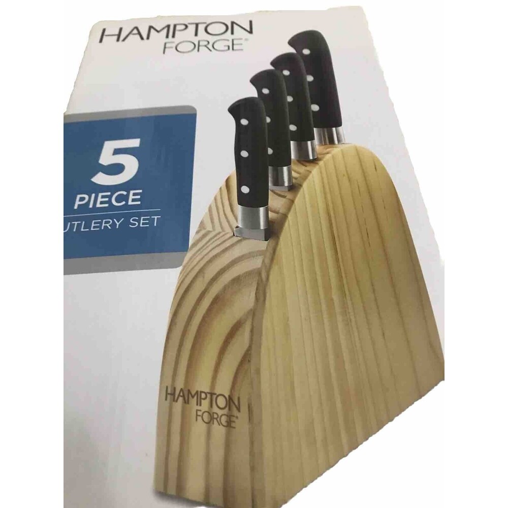 Lot Of 4 Hampton Forge Mirage Superior Steel Cutlery Knife Set With Wood Block